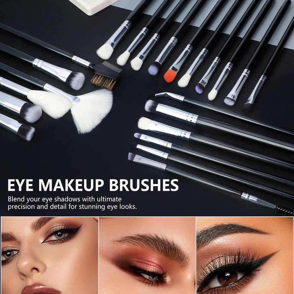 40-Piece Black Makeup Brush Set: Complete Beauty Tool Kit with Brush Bag