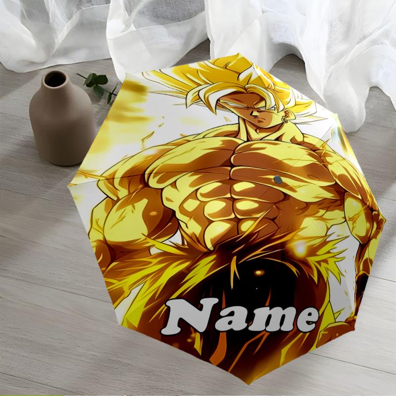 Custom Name Dragon Ball Theme Automatic Umbrella, Lightweight & Portable, 8 Rib, Perfect for Outdoor Travel, Birthdays, Christmas, Gifts.