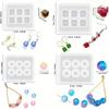 4Pcs Transparent Silicone Bead Mould Rectangle Square Ball 6 Hanging Holes DIY Epoxy Resin Jewelry Making Mold