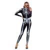 Jumpsuits Skeleton Adult Long Sleeve Zipper Bodysuit Catsuit Halloween Costume