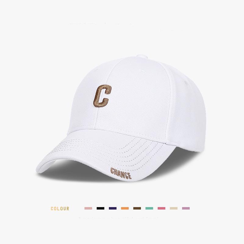 

Big head circumference deep top baseball cap children versatile embroidery showing face small wide curved brim hard top sunshade cap men Adjustable белый