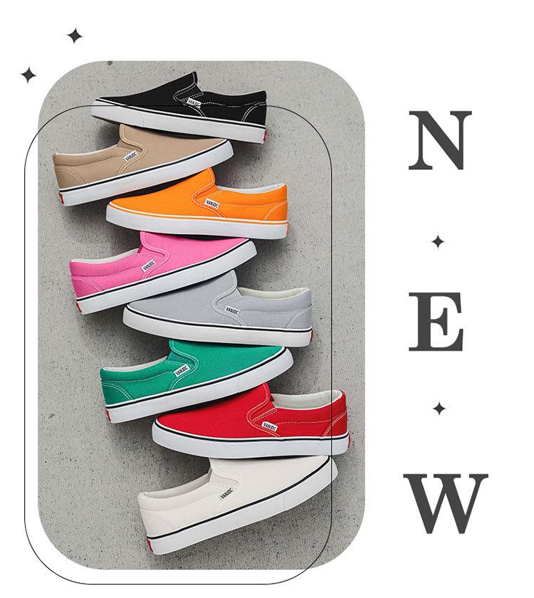 2025 Spring Classic Slip-On Shoes: Women's Low-Top, Solid Color & Men's Korean Style Canvas Shoes
