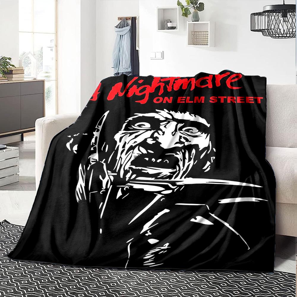 Nightmare Elm Street Flannel Blanket Super Soft Warm Cozy Blanket For Sofa Bed Office Travel Allseason Home Decor Gift
