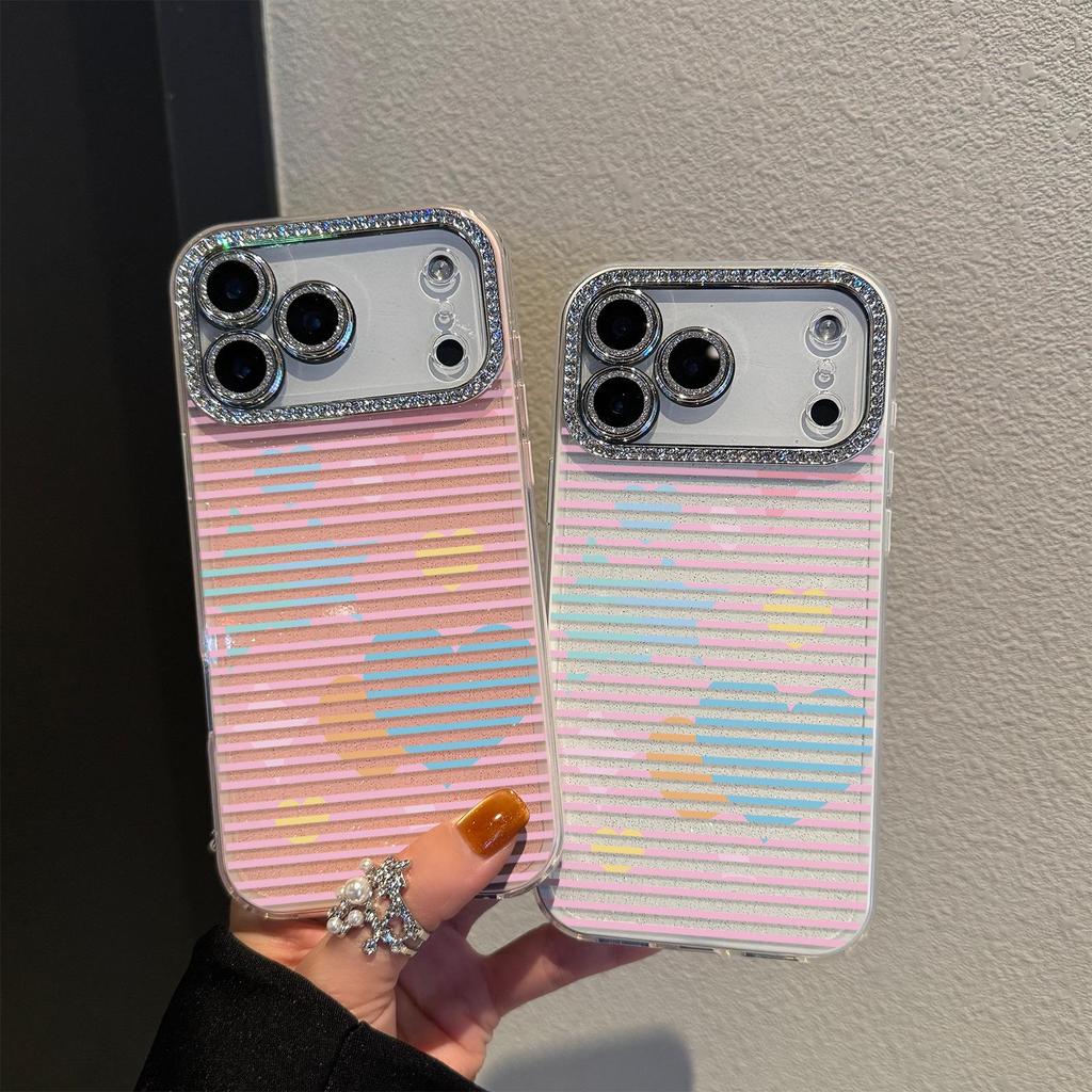 2-in-1 Lens Film Love Heart Star Case for iPhone 17 Pro Max/16 Pro/11