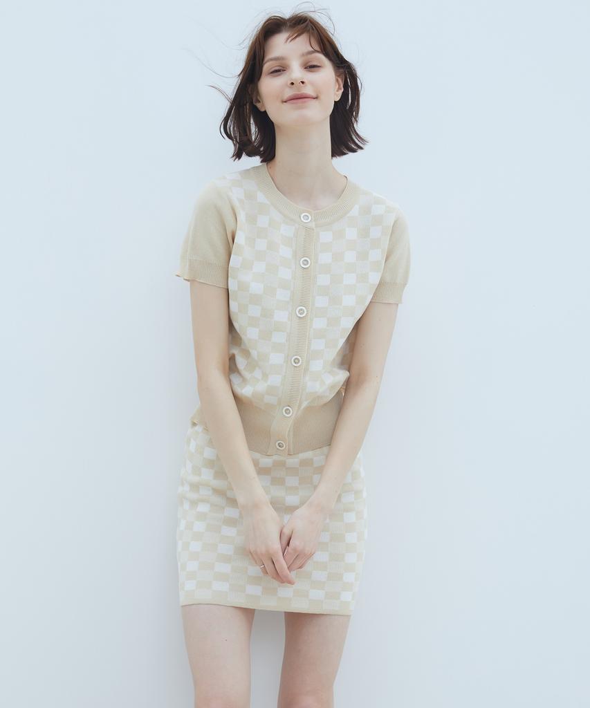 Latizen Lq Check Set Skirt(Beige)