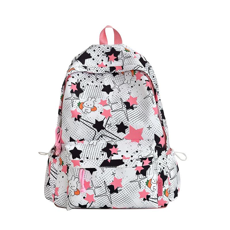 Autumn large-capacity backpack 2025 new Korean version of fashion printing stars versatile high school student schoolbag tide