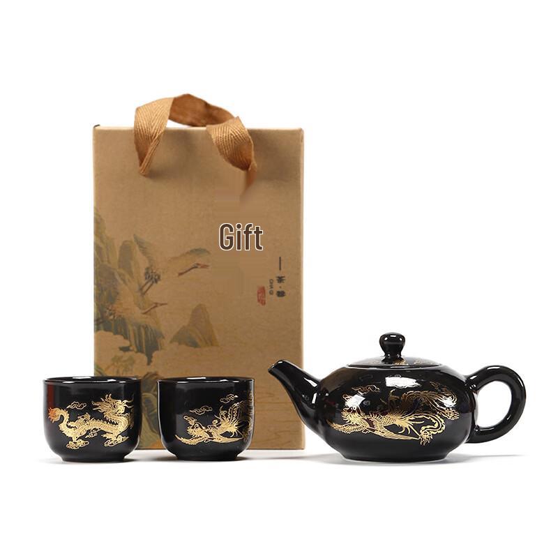 Color-Changing Dragon & Phoenix Ceramic Tea Set