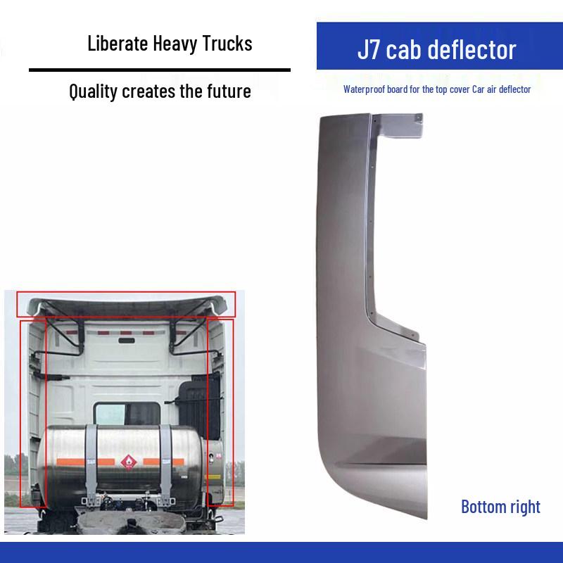 Compatible Jiefang J7 Cab Wind & Rear Spoiler Deflector Set with Waterproof Top Cover