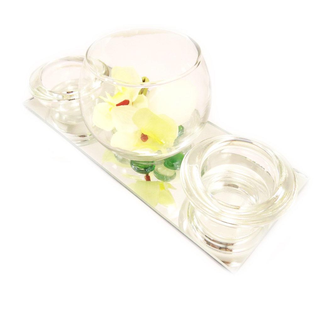 Les Trésors De Lily [L4062] - Set of Floating Candles 'Belle De Soie' Mirror (yellow)