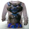 3D Print Cats Graphic Men's T-Shirts Fashion Creative Design Long Sleeve Round Neck Pullover Tops Autumn Casual Comfortable Tees