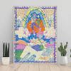 Full Drill Diamond Painting Kit Abstract Dreamy Rainbow Cat Design Relaxing Creative Craft for Home Wall Decoration and Living Room Art