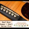 Acoustic Guitar Bridge Pins Miwayer Guitar Parts Real Bone Bridge Pegs with Shell Dot 6pcs