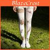 Y2k Retro Insect Print Tights With Stretch Fabric For Youth Women