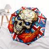 British Flag Stained Skull DecorUmbrella, Portable 3-Fold Compact Umbrella,Christmas Gift ES658