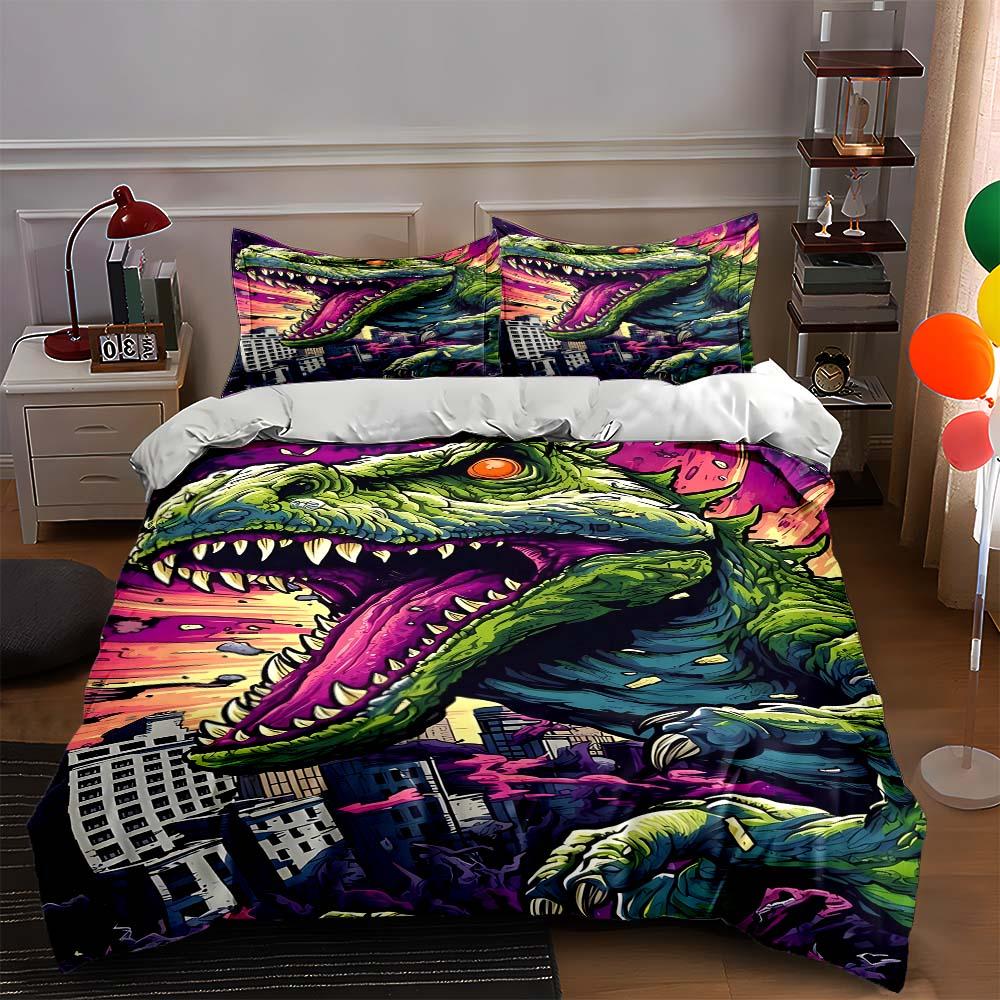 

Dinosaur city destruction. Bedding Duvet cover sets Duvet covers Pillowcases gifts (1 * Duvet Cover 2 * Pillowcases, without duvet insert) 135x200cm