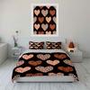 Heart Patterned Trio for Decoration Essentials kid's and adults' bedroom decor, Exquisite three-piece bedding set gift