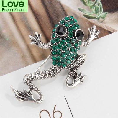 High-End rafinat cu strasuri animal broasca amuzanta brosa personalitate moda strasuri brosa accesorii barbati