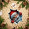 3D Christmas Santa Wall Sticker Removable Break-Through Wall Decal Vinyl Christmas Themed Wall Art Sticker For Home Car 2025