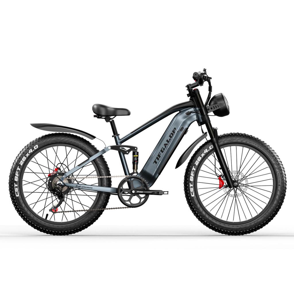 Elektrické kolo TIFGALOP 26 palců, motor 1000W, vyjímatelná lithiová baterie 48V22Ah, dojezd 45-90 km, dvojité tlumiče