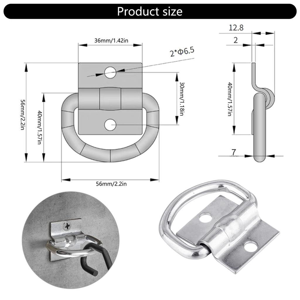 Inele de ancorare D, ancore de marfă rezistente, puncte de ancorare pentru bărci, inele de ancorare pentru caiac, remorci, camioane, bărci și caiace