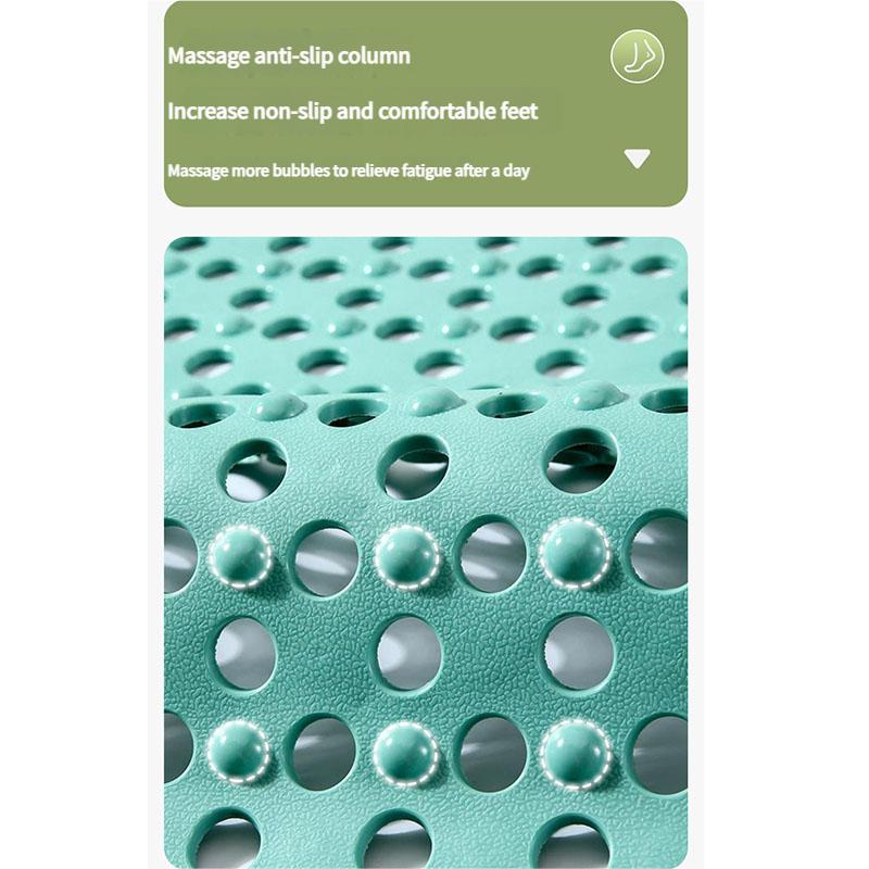 Anti-Slip Shower Mat PVC Suction Cup Pad Bathroom Floor Grip Drainage Holes Massage Foot Mat Waterproof Safety Flooring