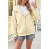 Cappotto Felpato con Cappuccio a Pois Patchwork con Zip a Manica Lunga da Donna
