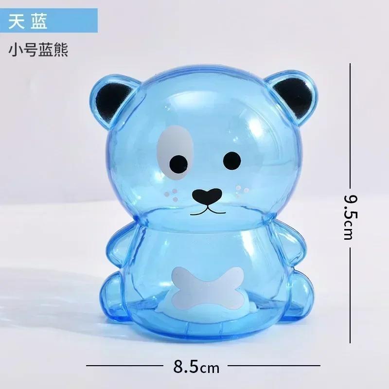 Creative Little Bear Piggy Bank Transparent Coin Paper Money Saving Box Cute Safe Deposit Box Kids Holiday Gift Desktop Decor