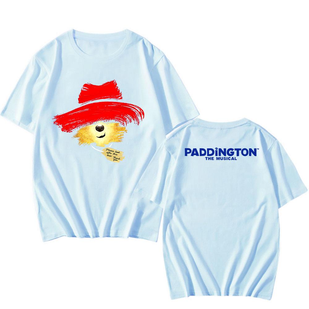 Bear PADDINGTONN THE MUSICAL:LARGE LOGO T-SHIRT Summer O-neck Men Women Tshirts Short Sleeve 100%Cotton Soft Tees Graphic Print Tops Anime T-shirt