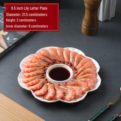Hanyou 8.5-inch Ceramic Dumpling Plate with Sauce Dish
