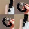 Shining Large Intestine Hair Band, Rhinestone Head, Flower Head Rope, Hair Tie, Rubber Band, High Elasticity and Durable Hair Accessories