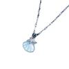 Gold-Plated Titanium Necklace with Colorful Shell Starfish Pendant and Zircon Inlay - High-End Cool Style.