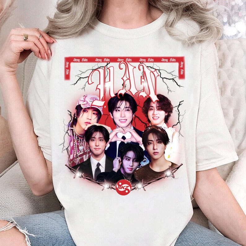 2026 Retro HAN Stray Kids Kpop Tričko, Tričko ke albu Stray Kids Karma, Tričko Stray Kids Ceremony, Stray Kids Dominate SKZOO Světové turné