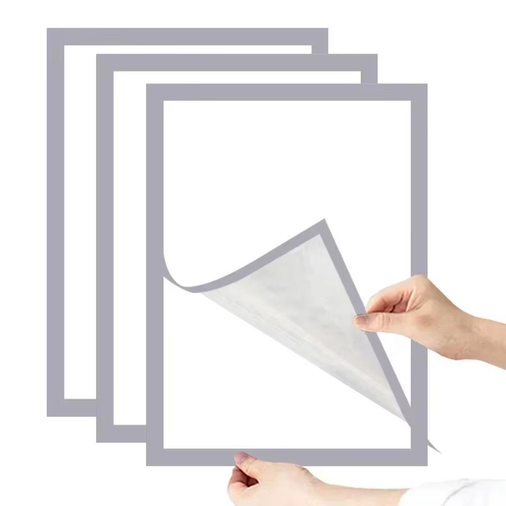 

3 шт. настенная самоклеящаяся фоторамка квадратная рамка для постера фоторамка рамка для награды дверь A6 серебряный