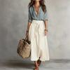 Completi Due Pezzi da Donna Camicie Casual a Maniche Lunghe e Pantaloncini Corti