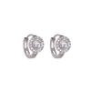 Round flash diamond zircon ear buckle light luxury fashion design simple round diamond stud earrings