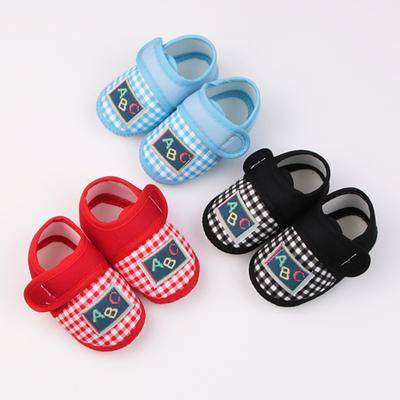 For Newborn 0-12 M Summer Canvas Shoes Letter Pattern Design Infant Girls Boys Learning Walking Shoes Crib Shoes