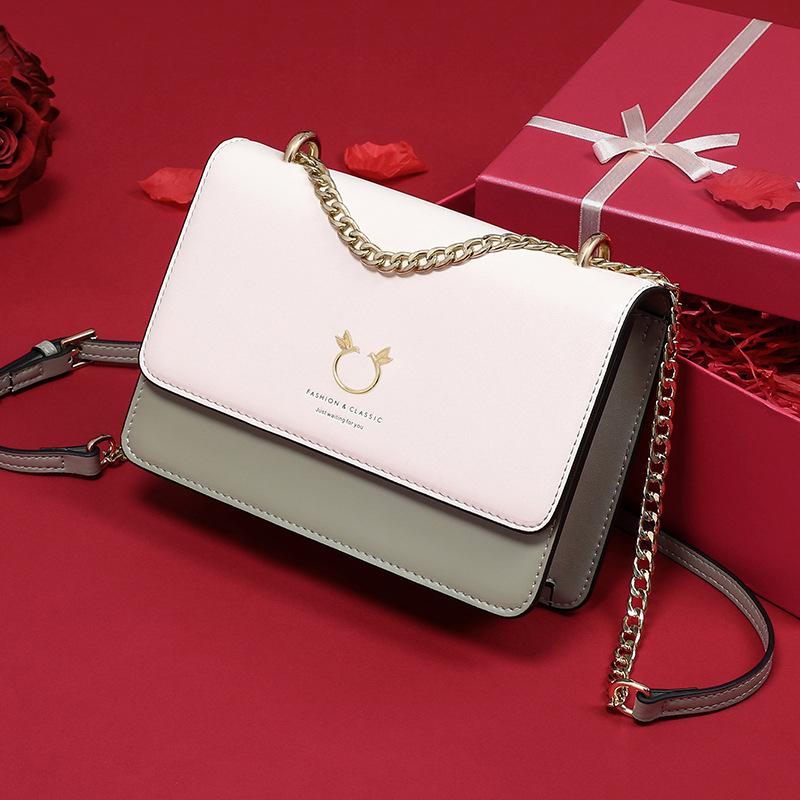 Small bag new trendy leather women s bag chain bag high-end messenger bag women s fashion shoulder small square bag