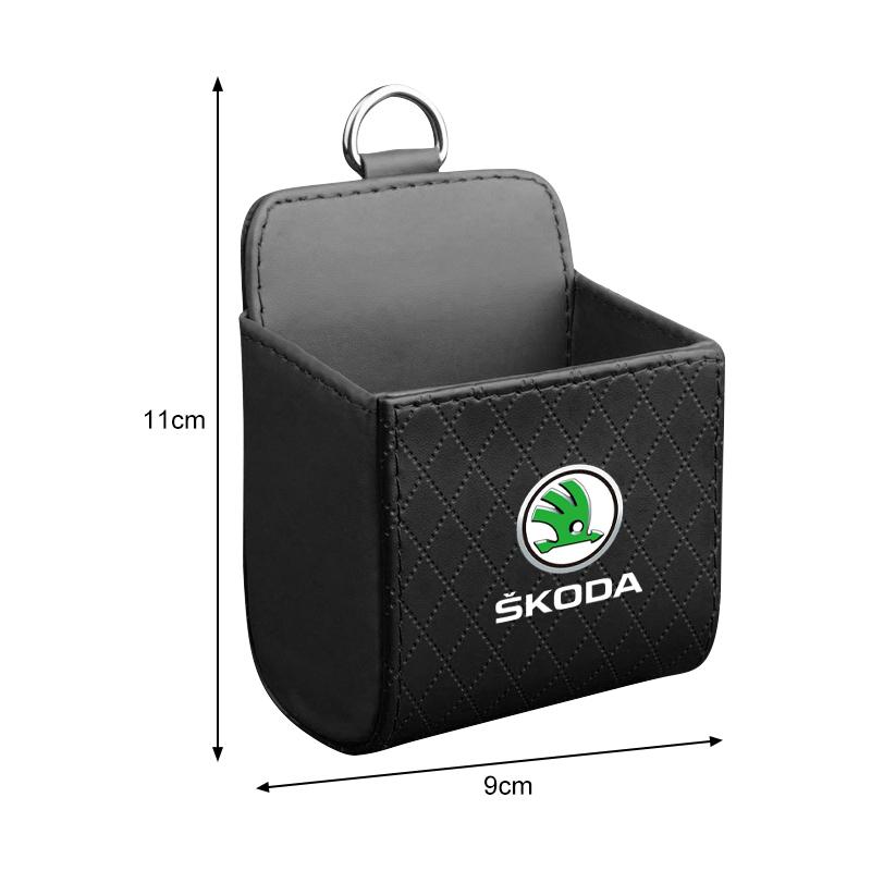 Car Interior Storage Bag Air Outlet Debris Bag Hanging Organizer Box for Skoda SCALA Superb Octavia 2 3 A4 A5 Fabia Kamiq Kapoq Kodiaq Rapid