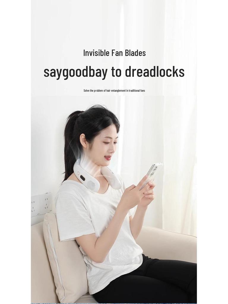 Portable USB Rechargeable Bladeless Neck Fan - Silent, Compact, Powerful Airflow