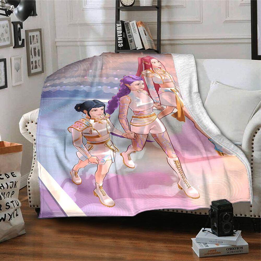1pc KPop Demon Hunters11 Blanket, Gift, for Men and Women, Soft Blanket, Good for Sofa Bed Couch Travel, Lightweight Flannel Blanket