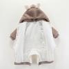 Coral Fleece Baby Jumpsuit Cartoon Hooded Newborn Romper Autumn Winter Warm Toddler Onesie Thicken Cotton Infant Outfit 0-24M