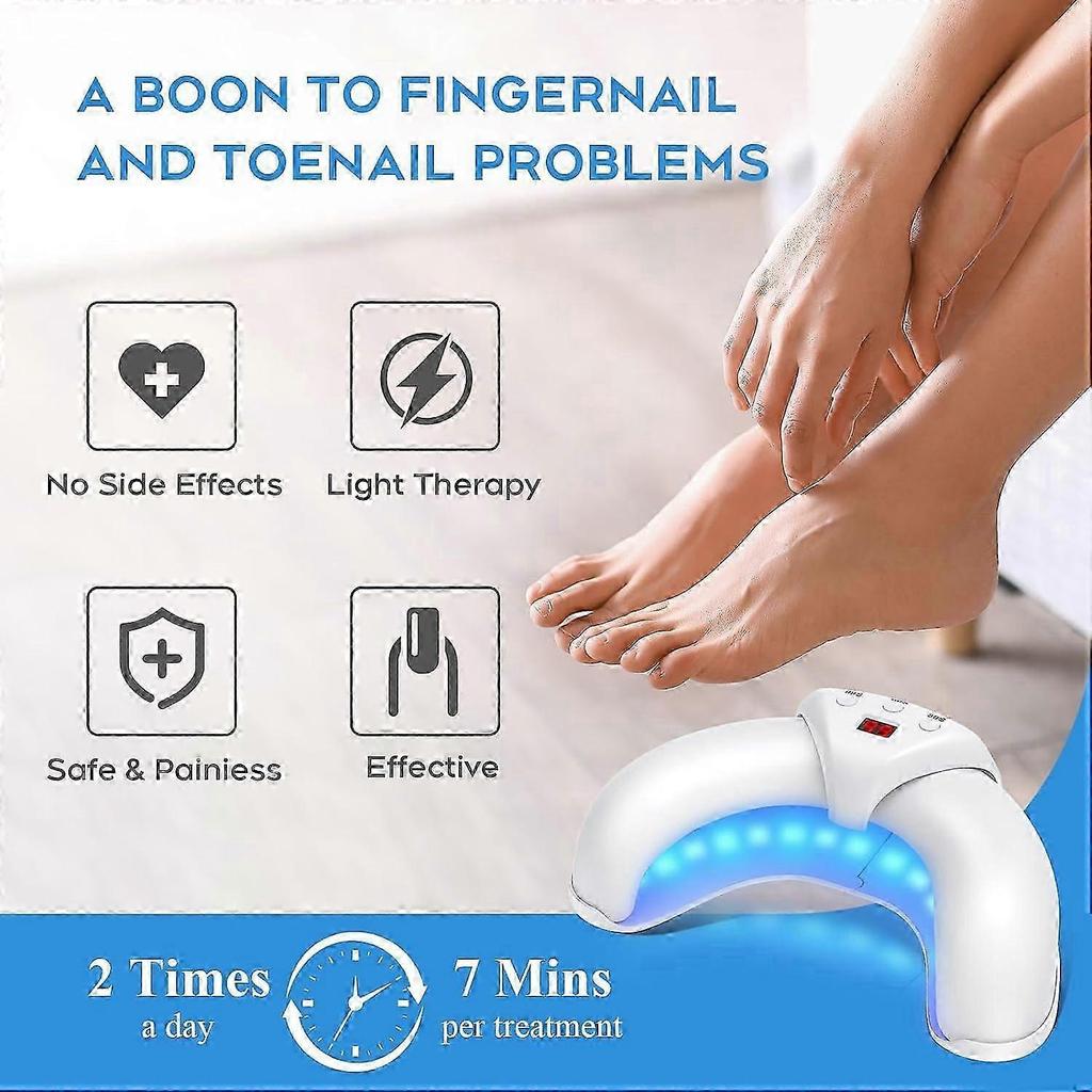 Nail Fungus Laser Treatment Device for Multiple Toenail, Home Use 905nm Infrared Light + 470nm Blue Light UV Nail Lamp Professional Nail Dryer