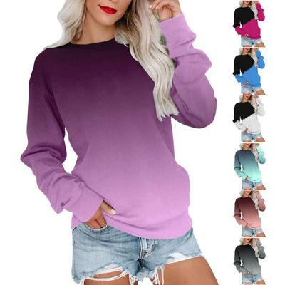 Dámska mikina Colorblock s dlhým rukávom a okrúhlym výstrihom Ležérne Pohodlná Voľná ​​Ľahká dámska mikina