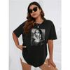 INAWLY Plus Figur Grafik Drop Shoulder T-Shirt für den Sommer