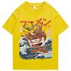 Japanese Harajuku TShirt Unisex 2026 Summer Hip Hop T Shirts Noodle Ship Cartoon Streetwear Tshirts Short Sleeve Casual Top Cotton