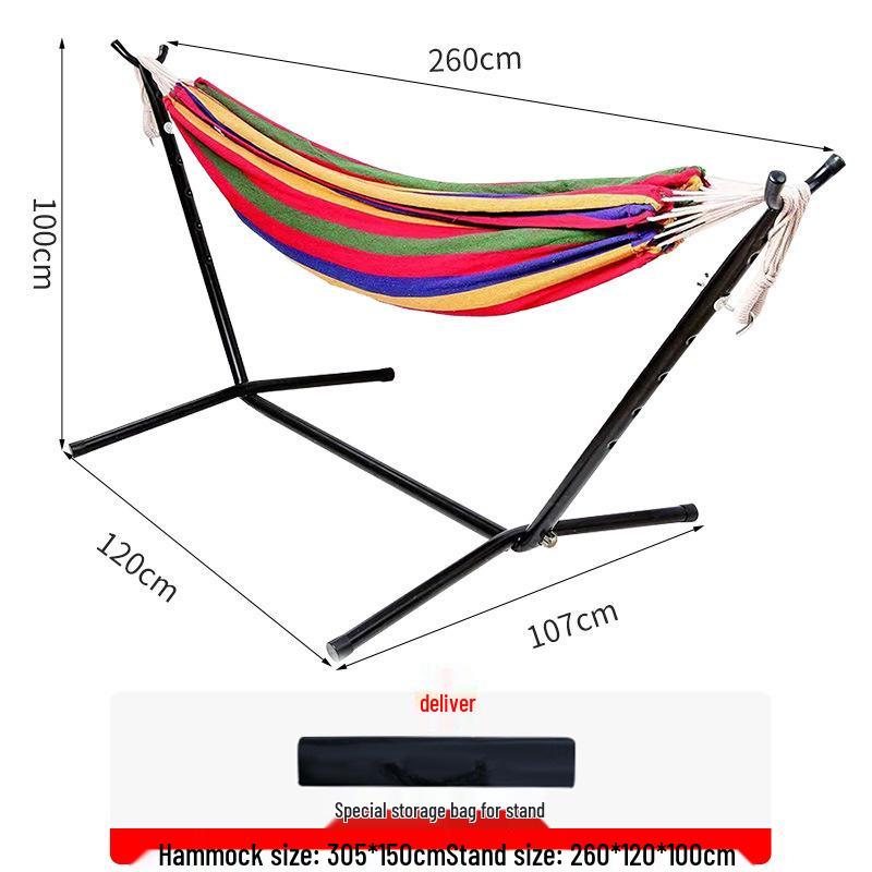 Double Outdoor Canvas Hammock: Lightweight, Anti-Roll, Detachable Stand for Camping & Children's Swing Chair