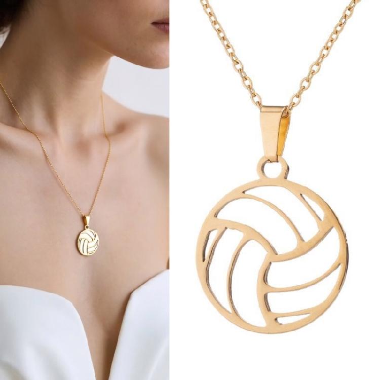 Elegant Stainless Steel Volleyball Jewelry Gift  Adjustable Neckchain Comfortable Corrosion Resistant Necklace