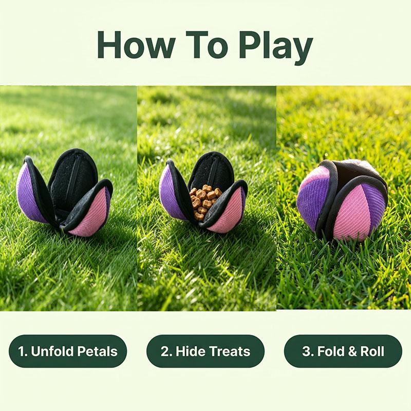 Hund Schnüffel Leckerli Puzzle Ball Lotus Verstecktes Futter Kauspielzeug Langlebig Bissfest Haustier IQ Trainingsspielzeug