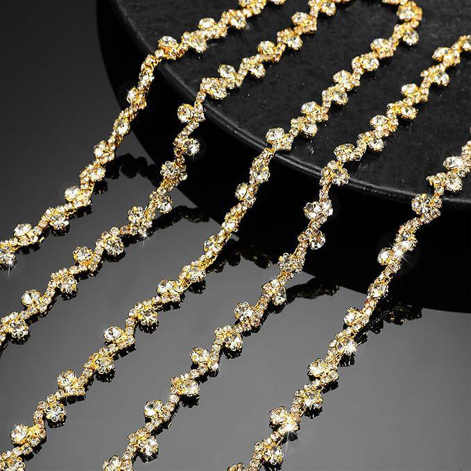 Catena a graffa a forma di S con strass colorati per nappe fai-da-te in vita e accessori decorativi per saldatura