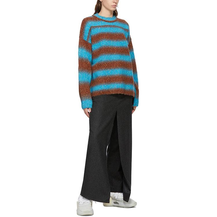WE11DONE Striped Knit Crew Neck Long Sleeve Pullover Sweater Unisex Sweater Blue WD-KT9-20-008-U-BL
